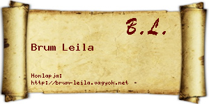Brum Leila névjegykártya